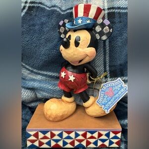 JIM SHORE LIMITED EDITION PATRIOTIC STAR SPANGLED MICKEY MOUSE FIGURINE #4027133